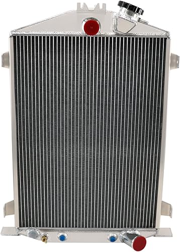 Miniatura 7 de Radiador para Ford Hi Boy Street Rod Rat Rod Chevy Motor 1932, radiador de aluminio de 3 filas + cubierta  ventilador + kit de relé