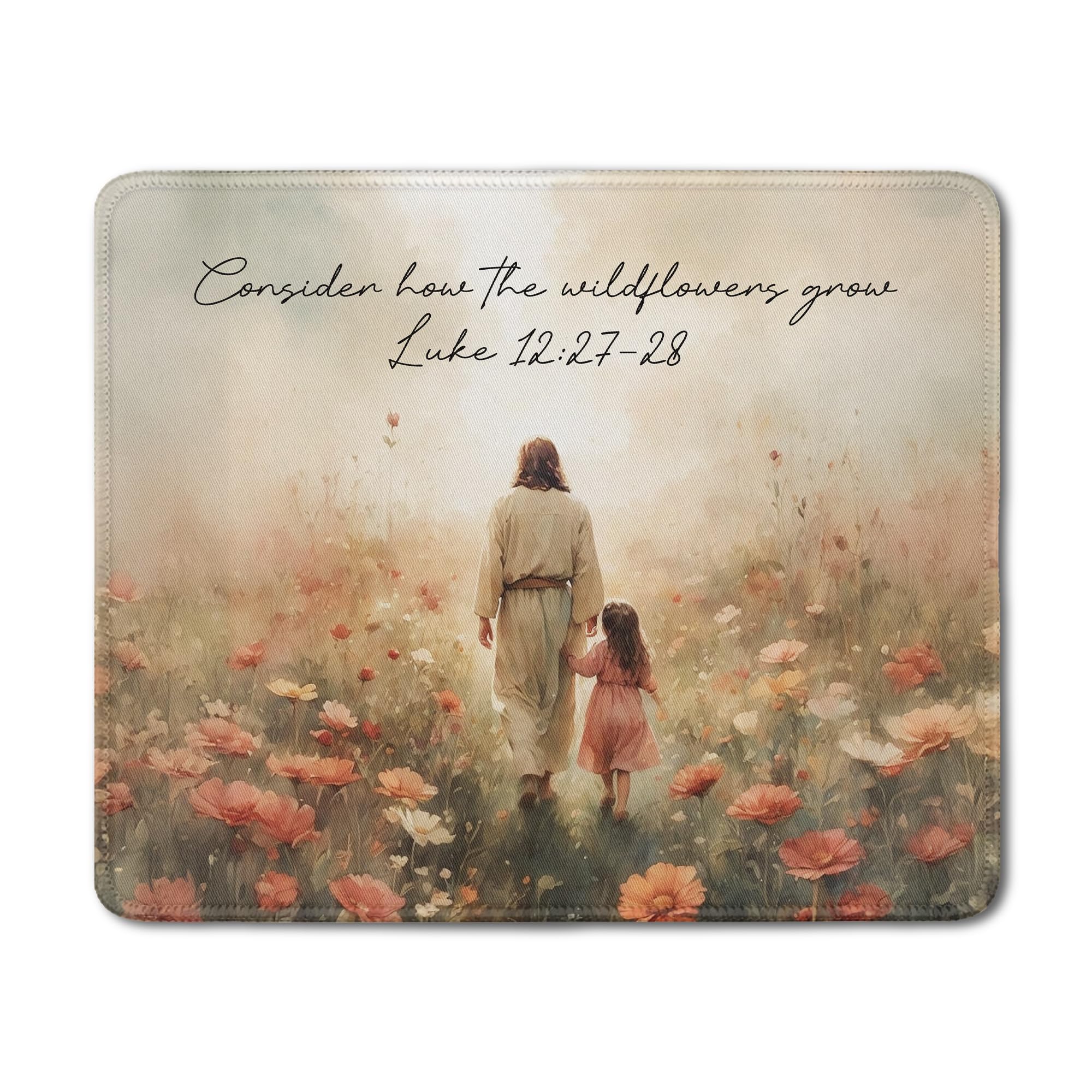 Inspirational Christian Mouse Pad - Floral Bible Verse -26