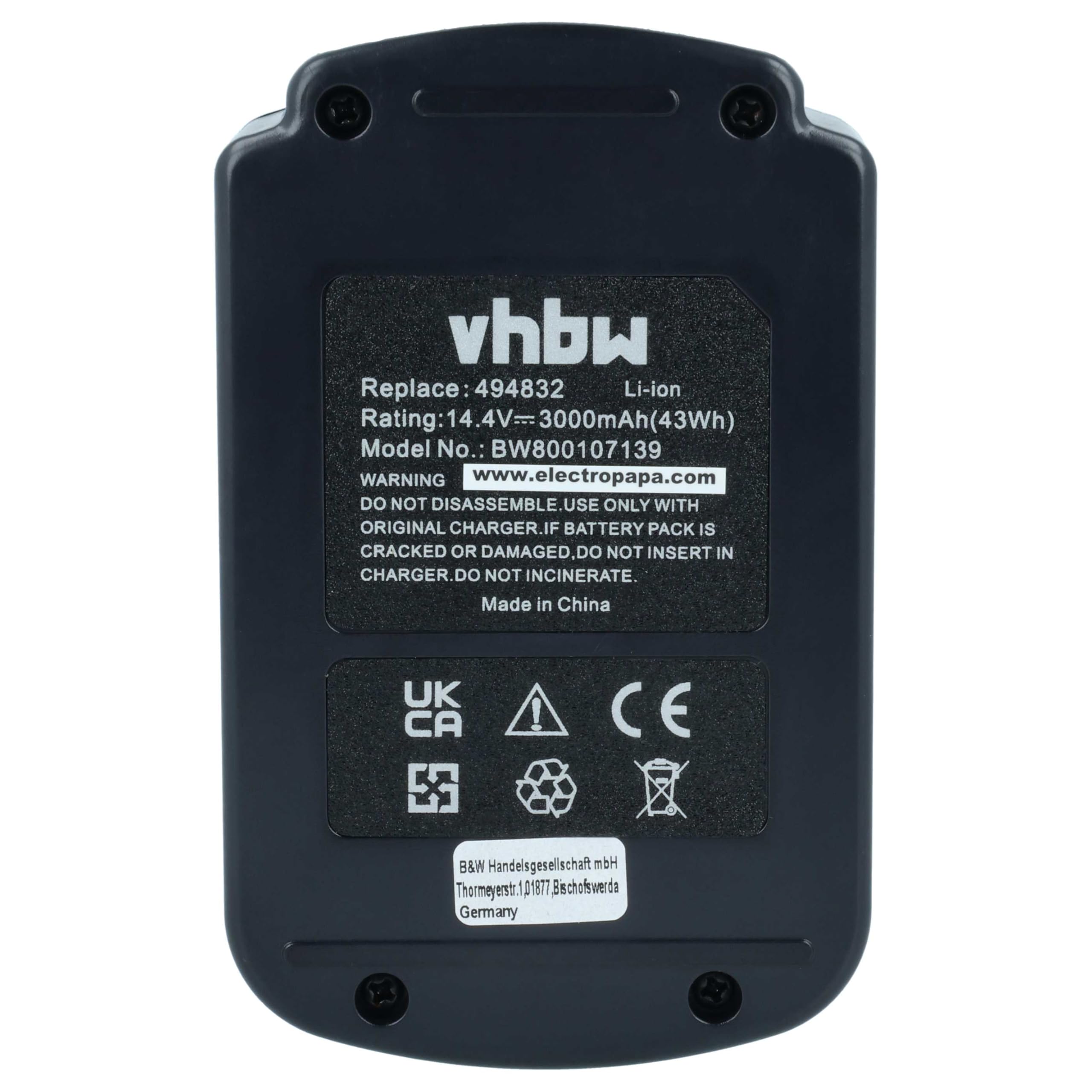 vhbw Batterie Remplacement pour Festo Festool BPS 15