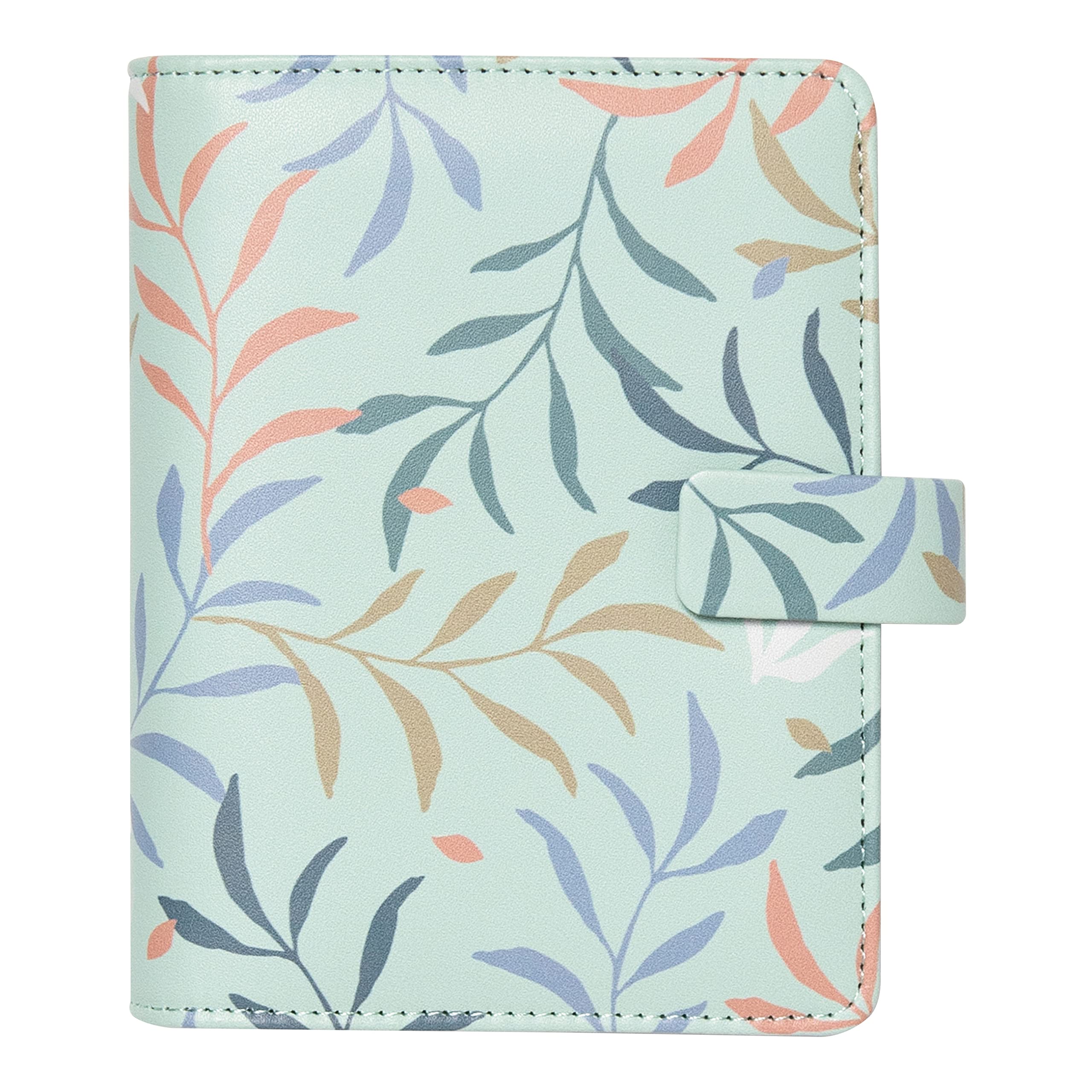 Filofax Botanical Organizer, Pocket Size, Mint - Six Rings, Week-to-View Calendar Diary, Multilingual, 2024 (C022647-24)