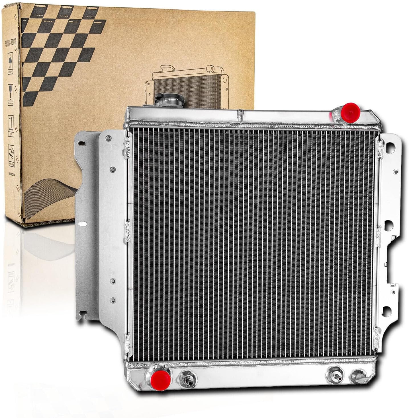 3 Row ALuminum Radiator Compatible With Jeep Wrangler YJ TJ 2.4 2.5 4.0 4.2L L4 L6 1987-2006 88 89 90 91 92 93 94