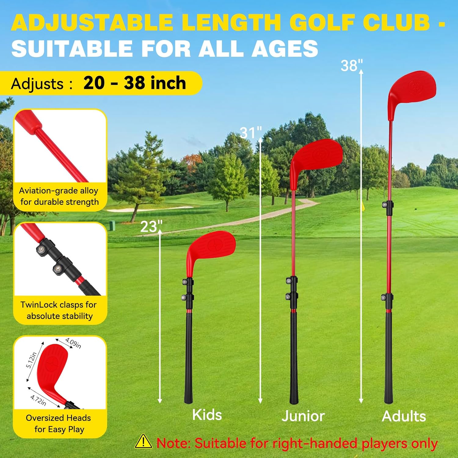 CWLAKON Backyard Golf Game with 2 Clubs & Light, Yard Golf Game Glow in The Dark 9 Holes with Balls, Outdoor Night Light up Yard Golf Chipping Game for Adults Kids, Field Day Family Reunion Party Game