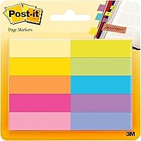 Vista 11 de Post-it - Post-it, 1/2 x 1 3/4 pulgadas, colores brillantes surtidos, 50 hojas/paquete, 10 paquetes por producto (670-10AB)