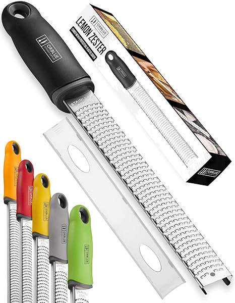 Orblue Lemon Zester & Cheese Grater - Premium Citrus Zester,