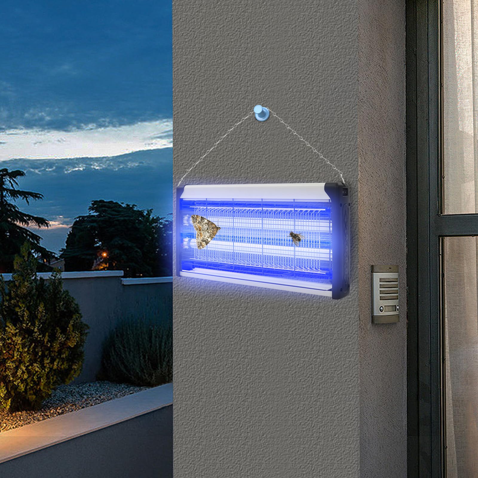 Elektryczna pułapka na owady, 1500 V, 30 W, podświetlana pułapka na muchy