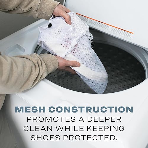 Miniatura 3 de Reshoevn8r Bolsa de lavandería para zapatos deportivos para lavadora  Sistema de bloqueo de encaje doble de malla  Bolsa de limpieza de zapatos