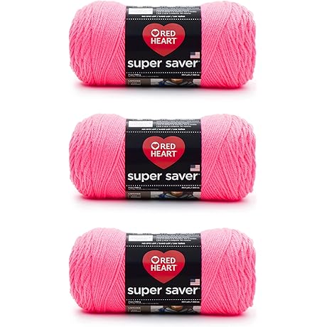 Hot Pink Yarn for Crocheting: Red Heart Super Saver Pretty N' Pink 3-Pack