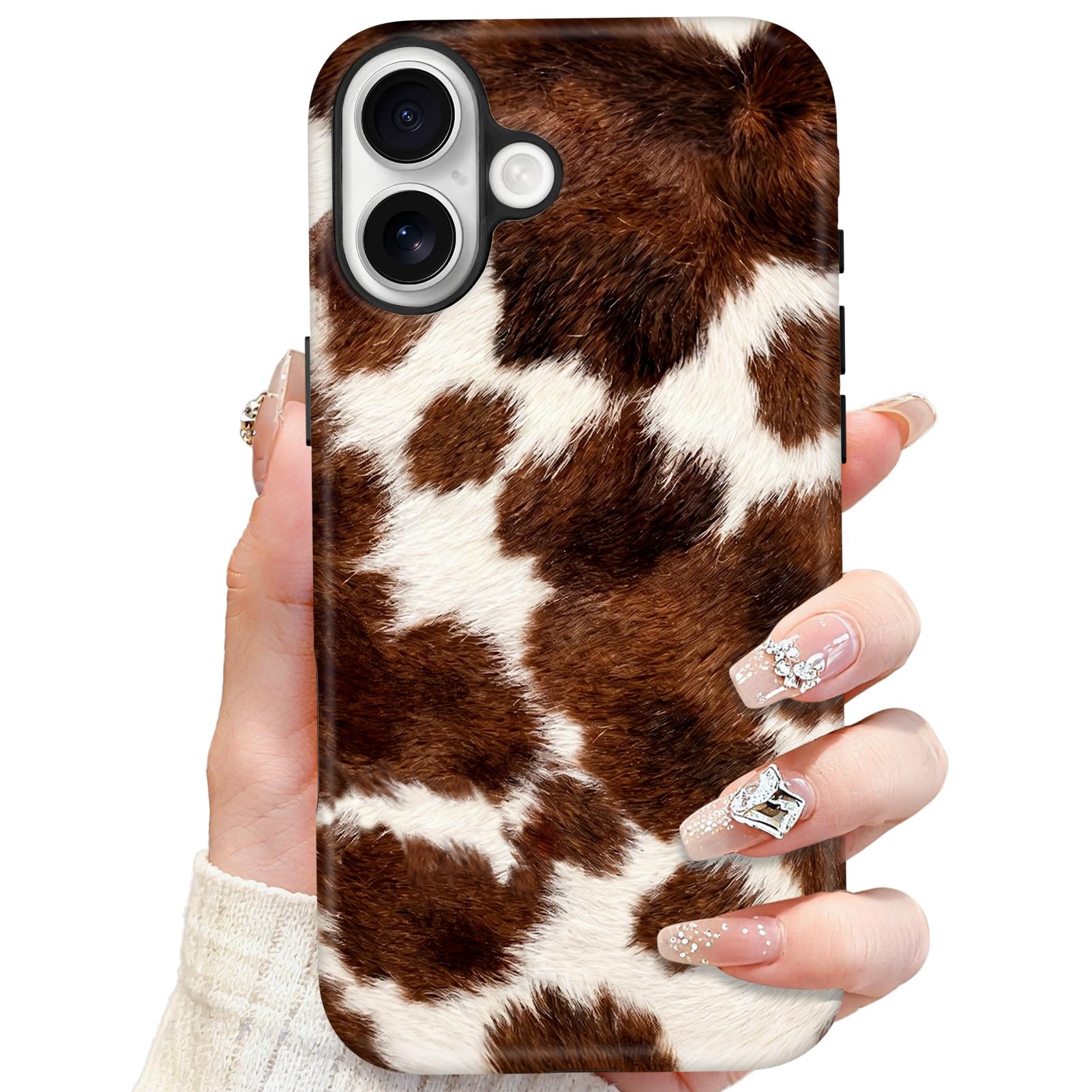 SOKAD Custodia magnetica per iPhone 17, motivo mucca alla moda con stampa animale, compatibile con Magsafe opaca, antiurto, custodia protettiva per ragazze e donne