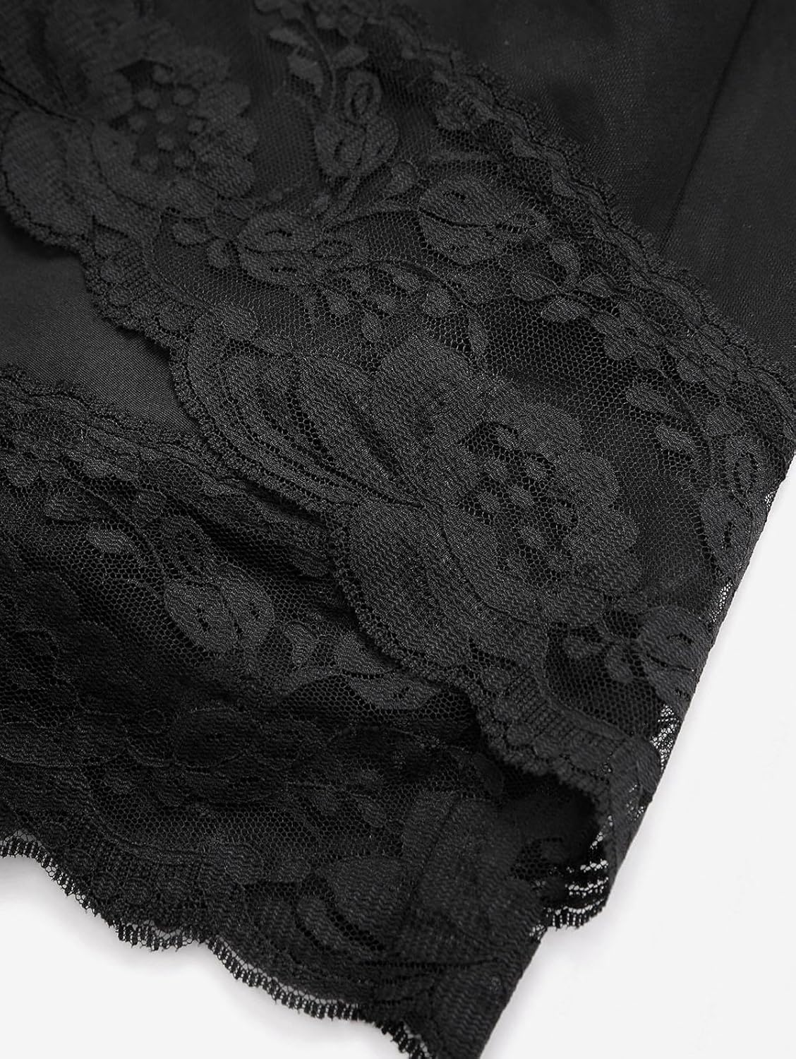 Womens Floral Lace Sheer Mesh Patchwork Asymmetrical A Line Midi Skirt Renaissance Goth Pirate High Low Skirts - Image 7