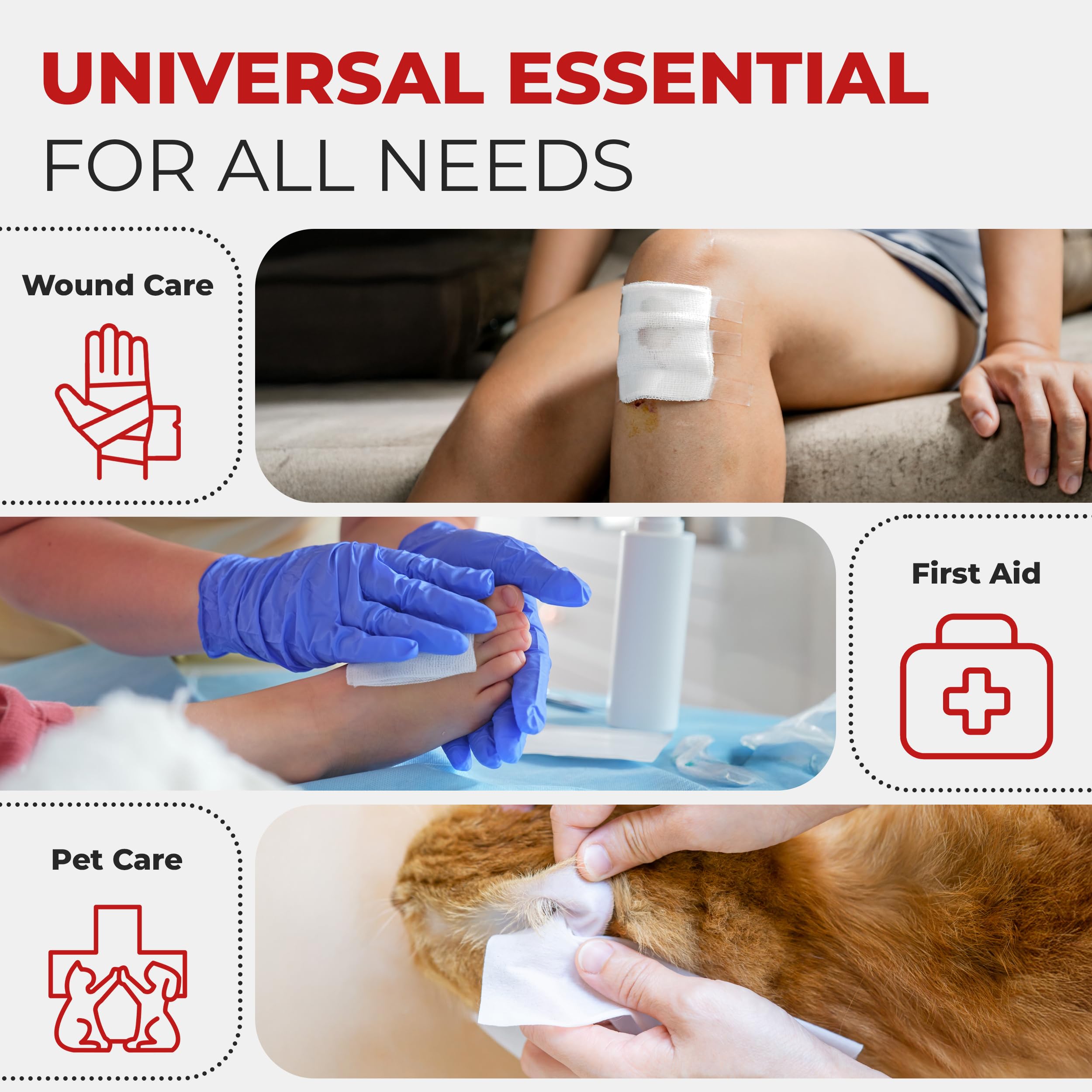 Ever Ready First Aid Non-Woven Sponges, Wound Care, Skin Care, 4" x 4", 4 Ply - 800 Count — Amazon image 5