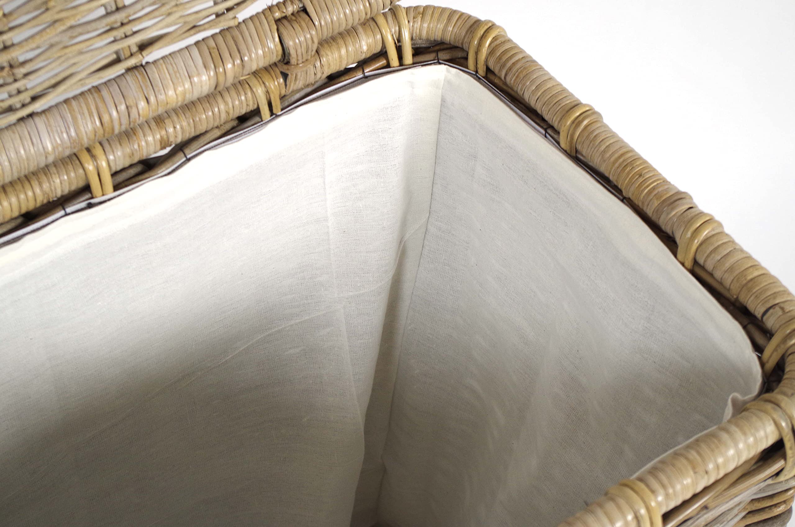 Kobolo Wäschekorb Rattankorb Aufbewahrungskorb mit Deckel 50x38x56 cm