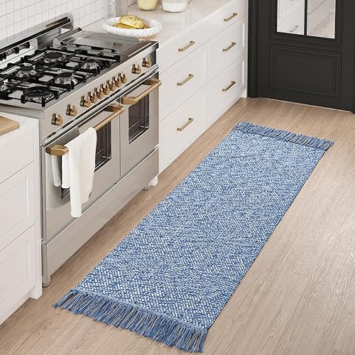 Miniatura 237 de Collive - Tapete de 27 x 43 pulgadas, lavable a máquina, para interiores y exteriores, de bajo perfil, suave algodón tejido a mano, para baño