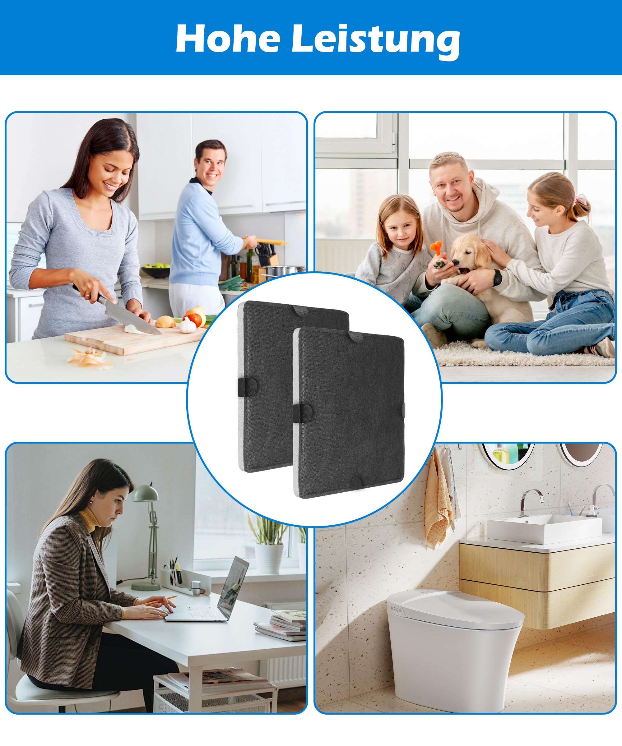 2-Packung - DKF 12-1 Dunstabzugshaube Filter passgenauer Filter für Miele DKF 12-1 bzw. 6228731. für Aktivkohlefilter DA269-4 / DA279-4 / DA390 / DA420 / 28996265D (2 pack）