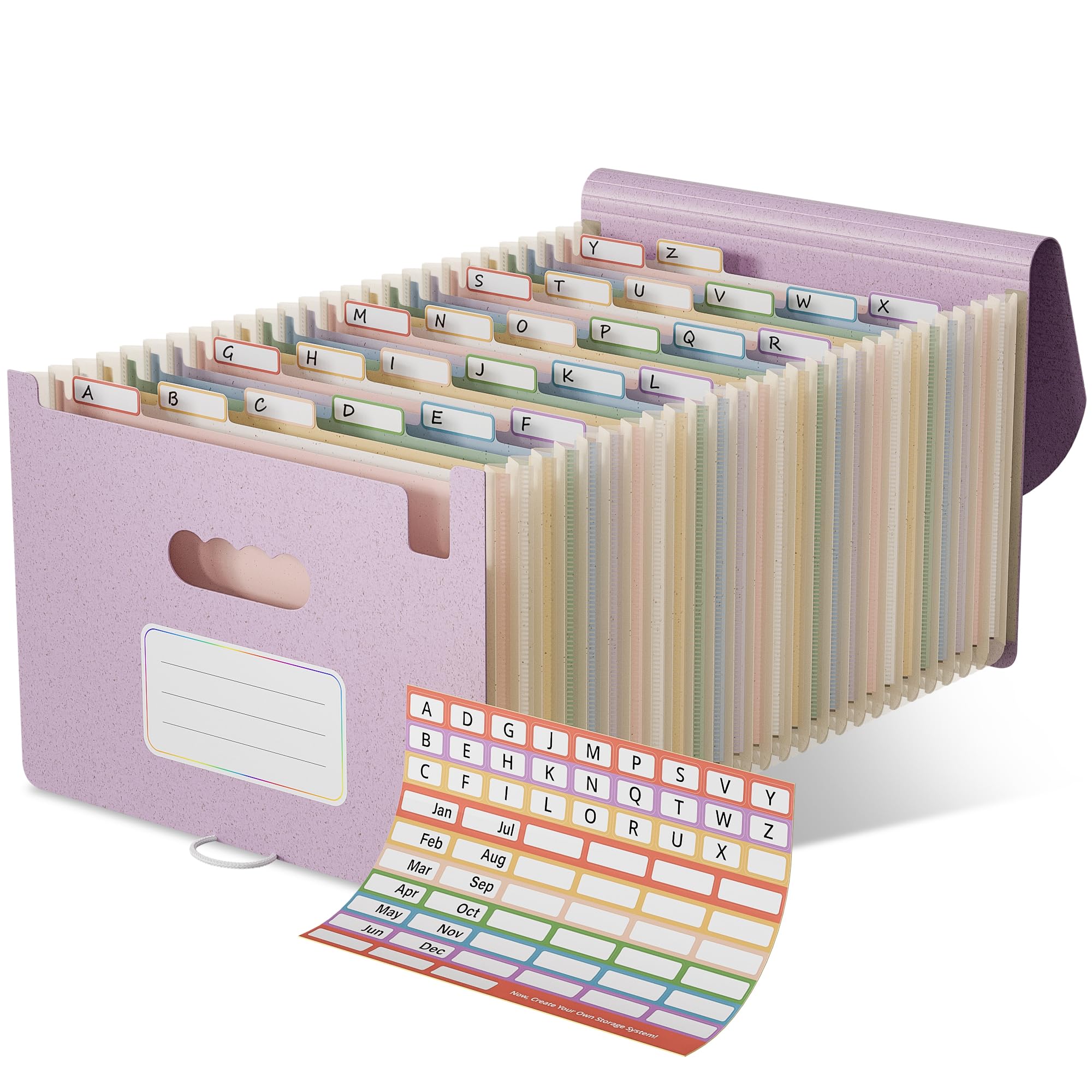 EcoStash Accordion File Organizer, 26 Pockets Wheat Straw Expanding File Folder, Monthly Bill Receipt Organizer, A-Z Tabs, 100% BPA Free, Return to