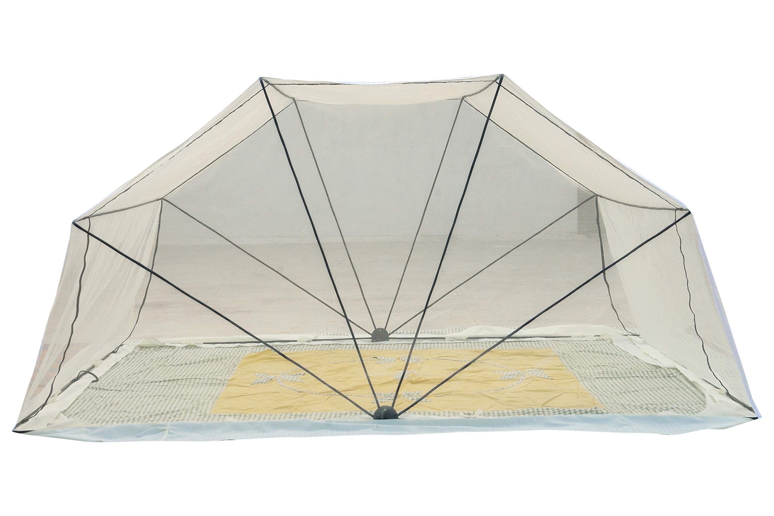 Comfort Mosquito Net Foldable Poly Cotton Mosquito Net (3 x 6 Ivory- Single Bed Size)-image-42