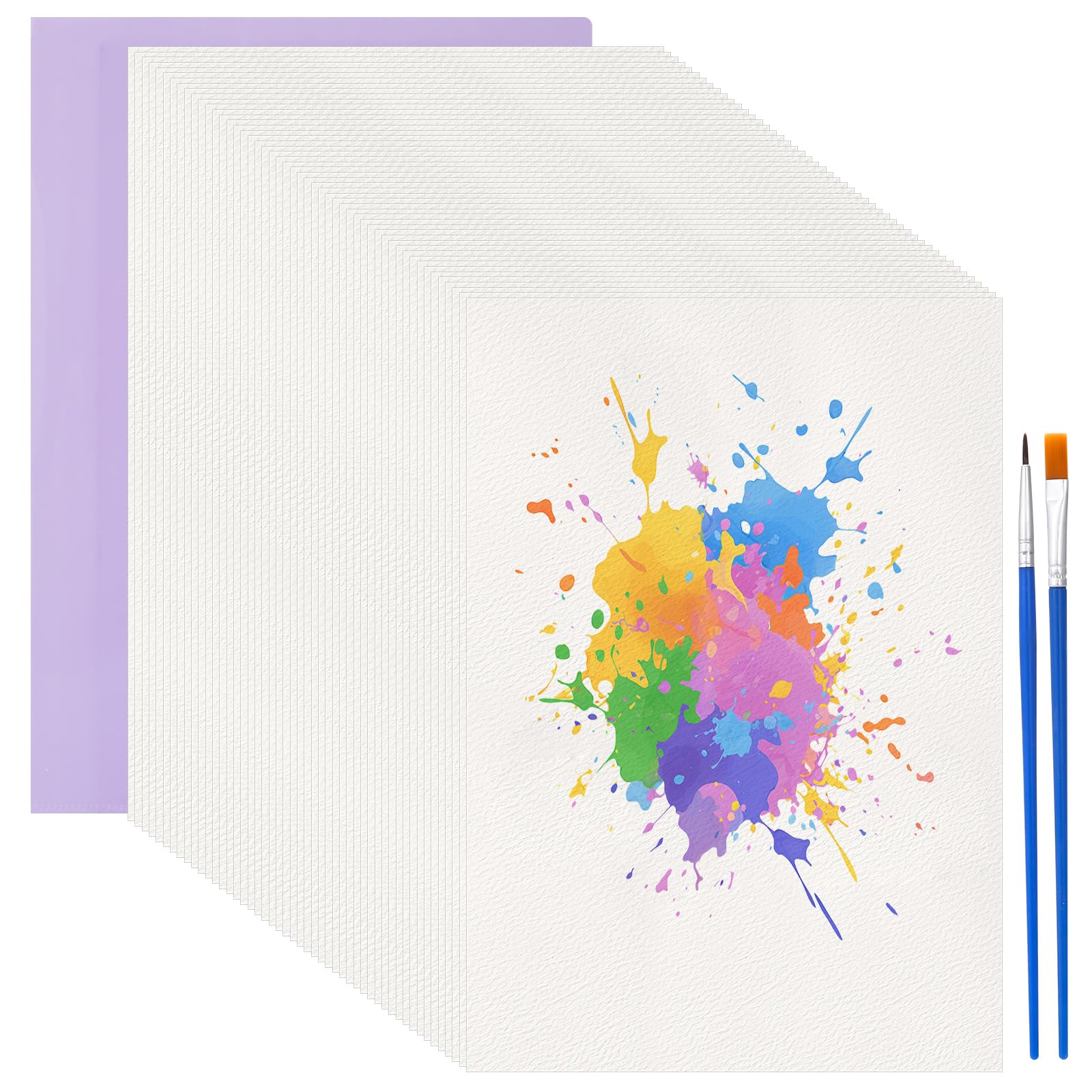 Realjoy 50 arkuszy papieru akwarelowego A4 200 g/㎡, biały papier akwarelowy A4, blok akwarelowy Watercolor Paper dla studentów, początkujących, akwareli i szkiców (29,7 x 21 cm)