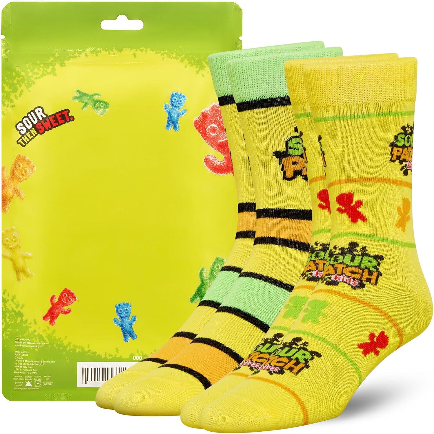 Odd Sox ODDMART Candy & Sweet Snack 2-Pair Novelty Crew Socks, Large image 2