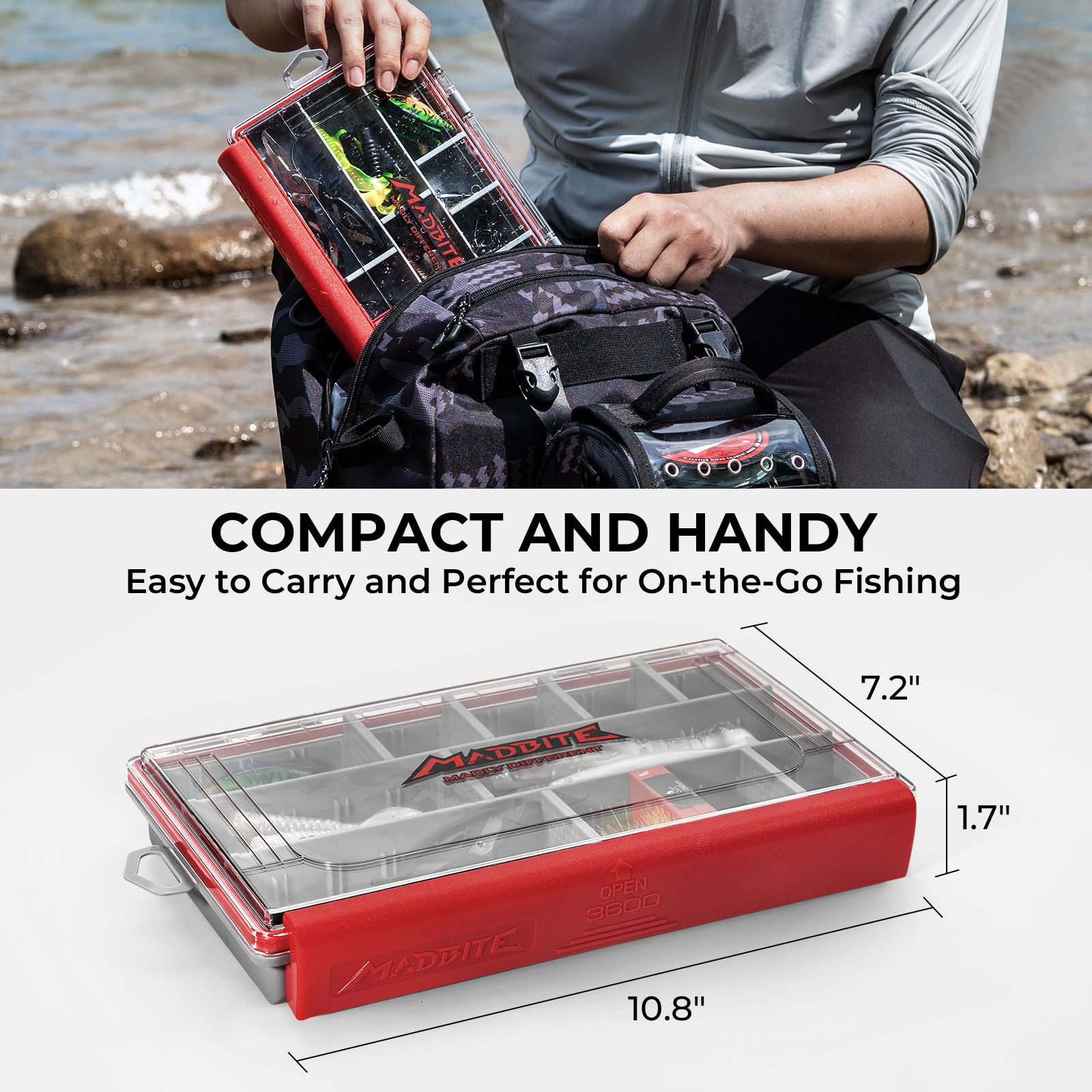 MadBite KastKing Pro - Kit di esche da pesca, 71/143 pezzi, con scatola impermeabile e pinze, approvato dagli esperti per spigola, trota, panfish, 8/13 configurazioni pre-attrezzate per acqua dolce