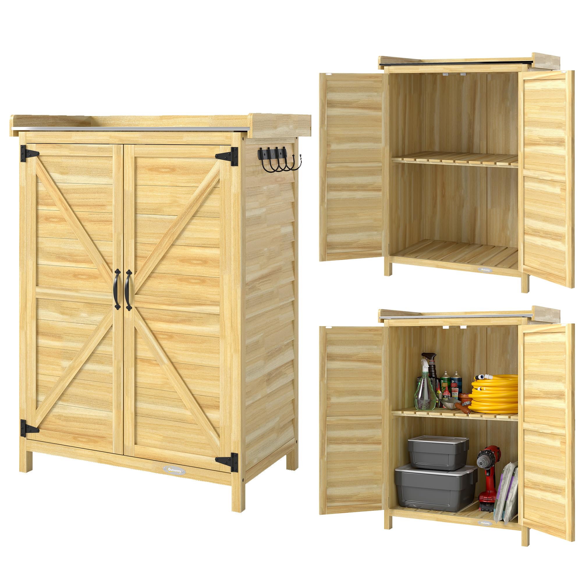outsunny armoire de jardin bois