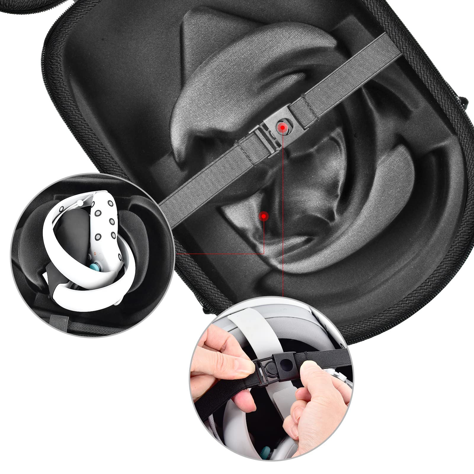 Étui pour casque de réalité virtuelle PICO 4 All-in-One 128 Go/256 Go, lunettes de réalité virtuelle, porte-accessoires PC, avec poche en filet, convient pour câble USB et écouteurs (boîte uniquement)