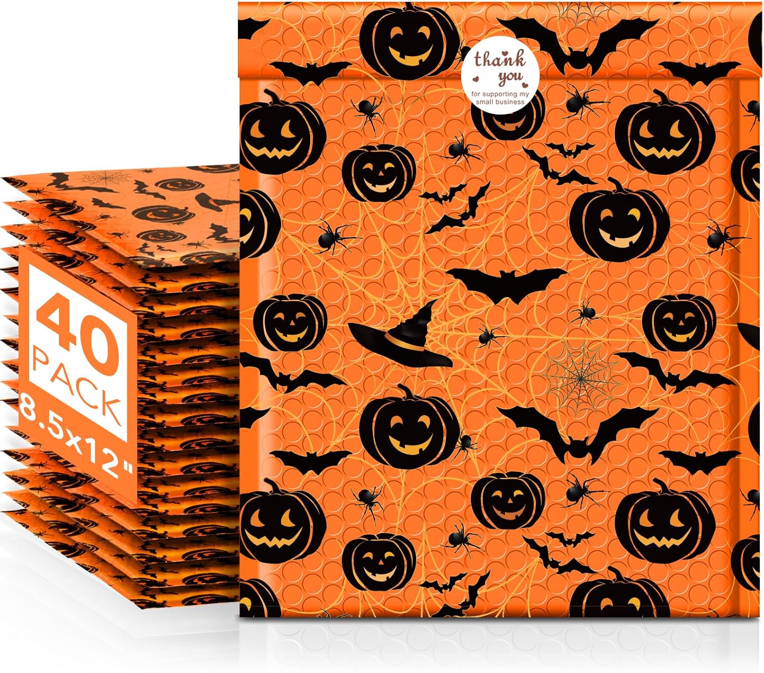 Fuxury Thick Bubble Mailers 8.5x12" 40 Pack Halloween