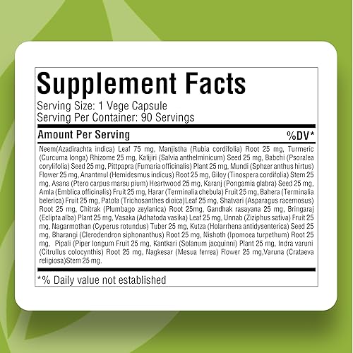 Miniatura 3 de Cápsulas limpiadoras de sangre – Suplemento herbal ayurvédico – Apoyo para purificador de sangre, picazón de la piel, erupciones, pigmentación,