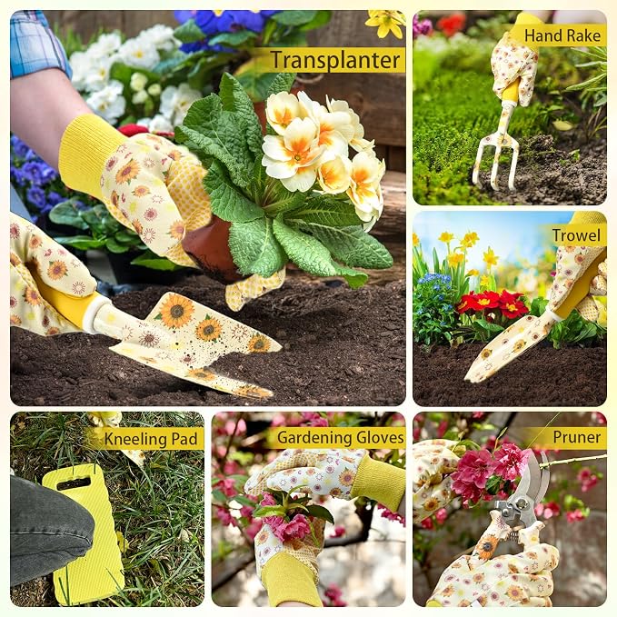 Set de herramientas de jardinería 9 piezas para mujer miniatura 6
