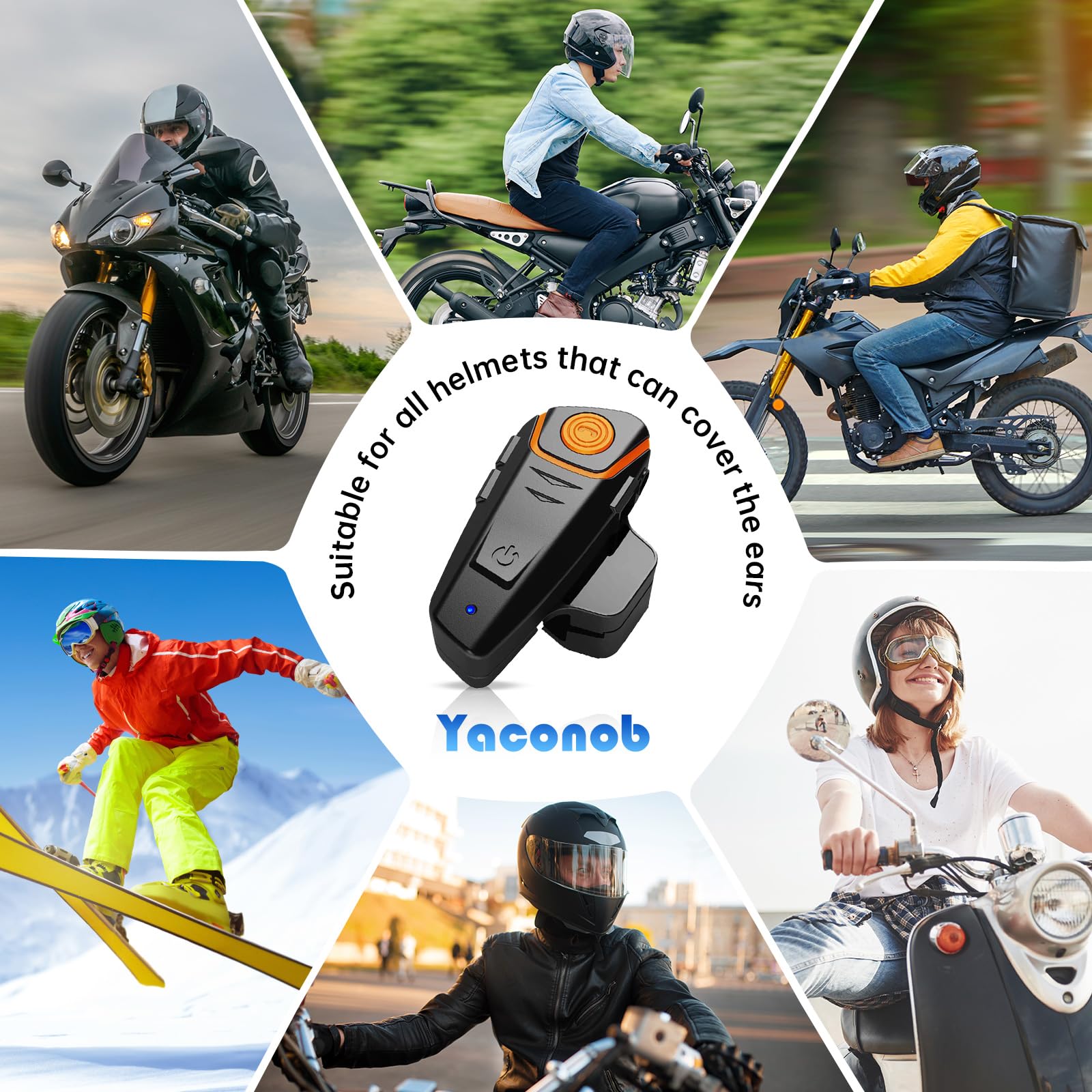 Casco de motocicleta Bluetoothbt-S2ns, sistema de comunicación Bluetooth de 1000 m, conecta hasta tres personas, dos personas hablan al mismo tiempo, cancelación inteligente de ruido (1)