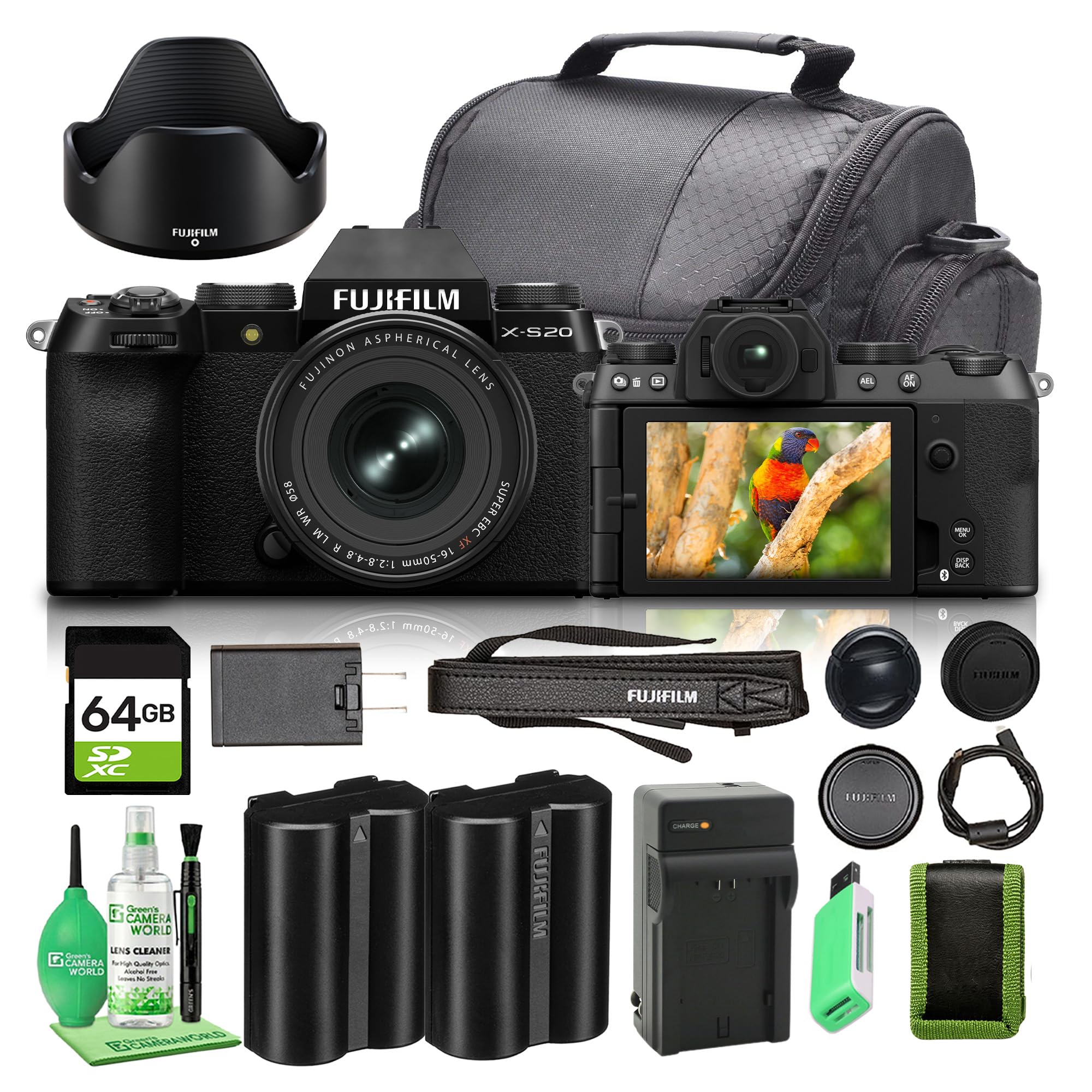 FUJIFILM X-S20 Mirrorless Camera with 16-50mm f/2.8-4.8 Lens & Photo Bundle