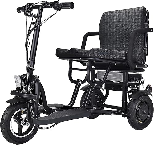 ccko Triciciclo eléctrico plegable de movilidad de 48 V 700 W, scooters de movilidad para adultos, scooters de 3 ruedas, ligeros, portátiles, de