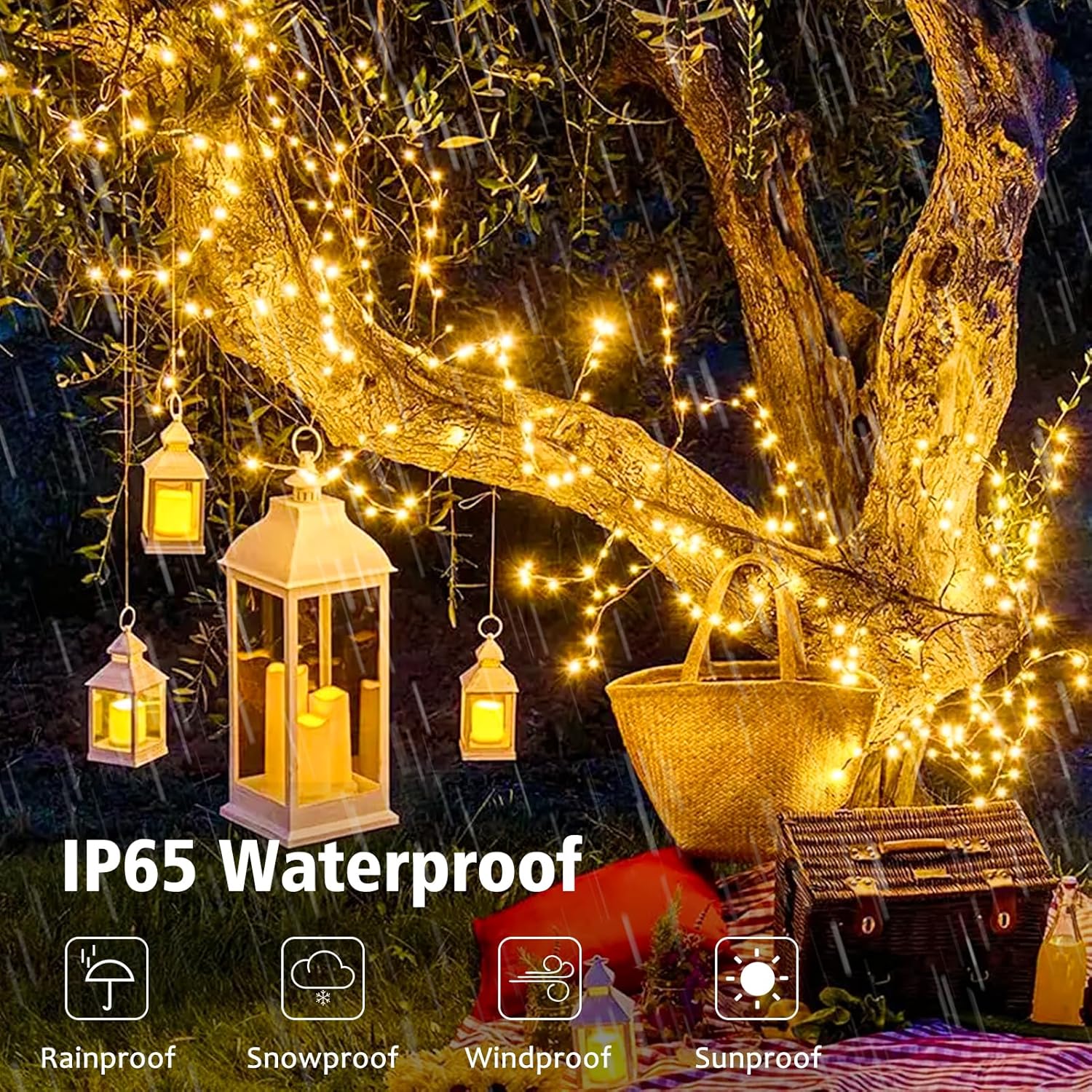 ZAIYW 4 Pack 16.5Ft 50LED Fairy Lights Battery Operated with Remote Control Timer 8 Modes, Waterproof Twinkle String Lights for Bedroom Wedding Xmas Tree Outdoor DIY Decor (Warm White) - Image 6