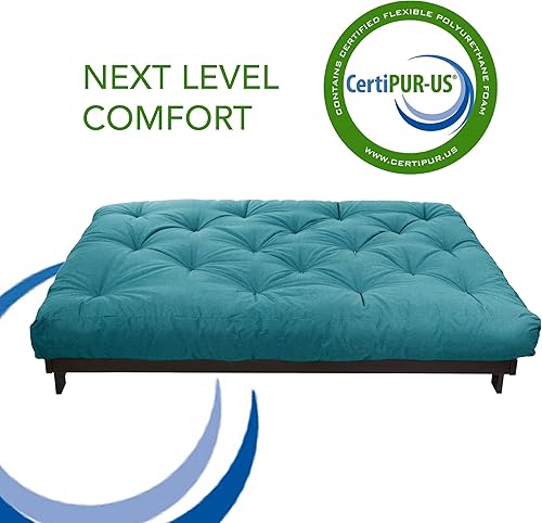 Miniatura 103 de Poly Solid - Colchón de futón completo, 8 pulgadas, color azul polvoriento Negro -,Azul,rosado (Blush Pink),Borgoña,Burnt orange,2-Burnt