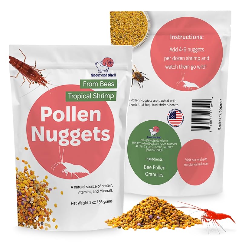 Alimento para Camarões de Aquário em Grânulos de Pólen de Abelha Snout and Shell – 56 g