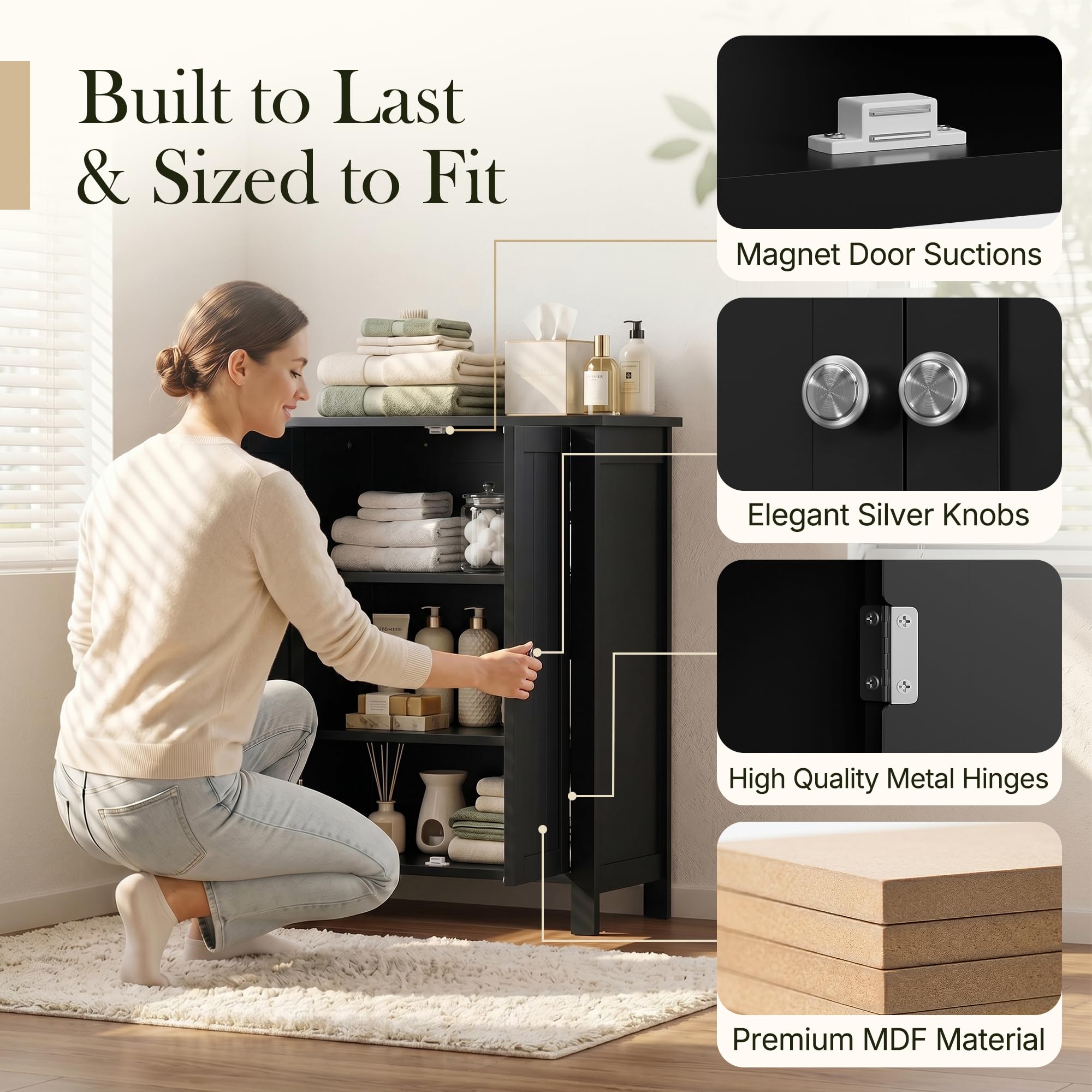 Amazon.com: ZenStyle Bathroom Floor Storage Cabinet Free Standing