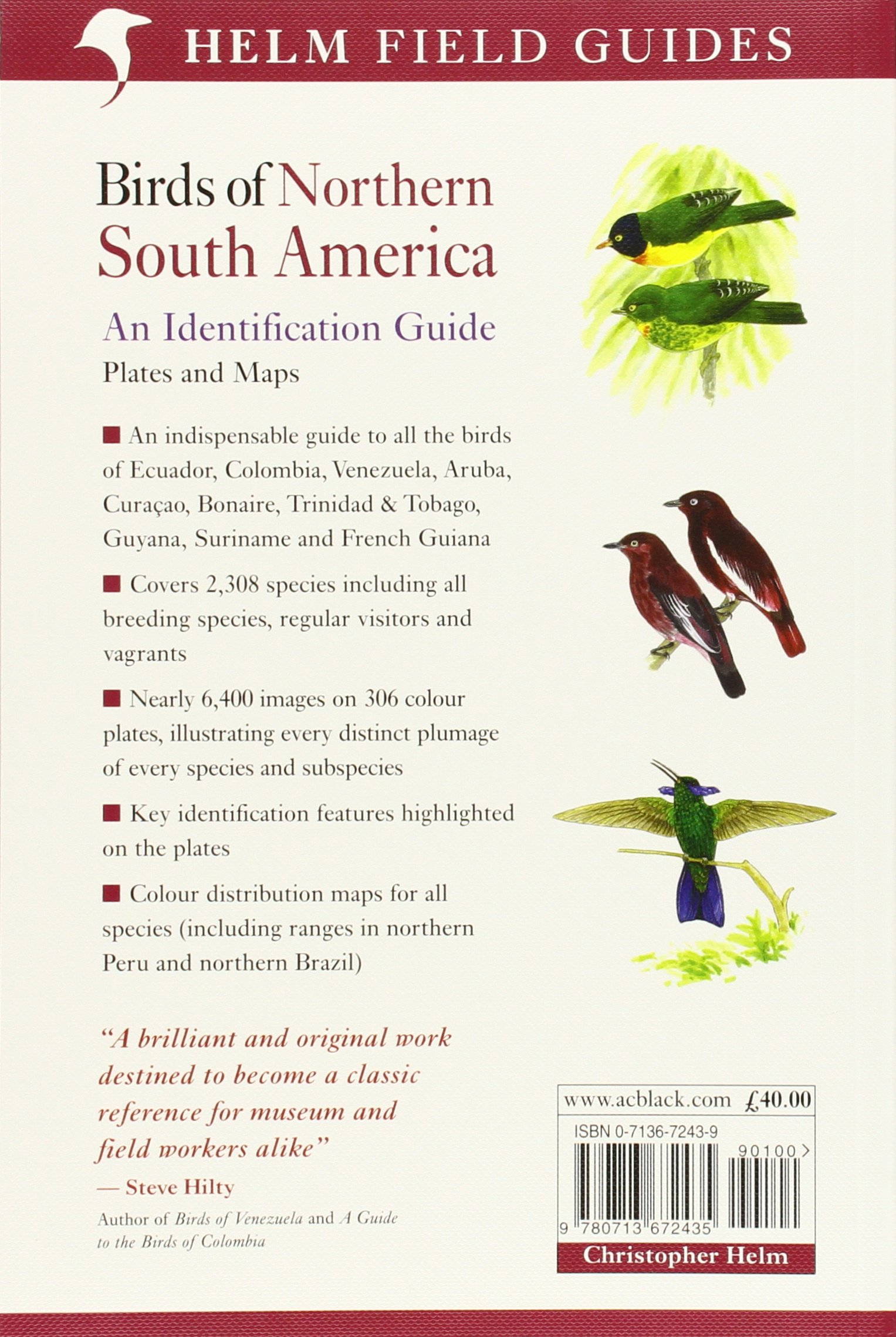 Birds of Northern South America: An Identification Guide: Plates and Maps: v. 2 (Helm Field Guides)