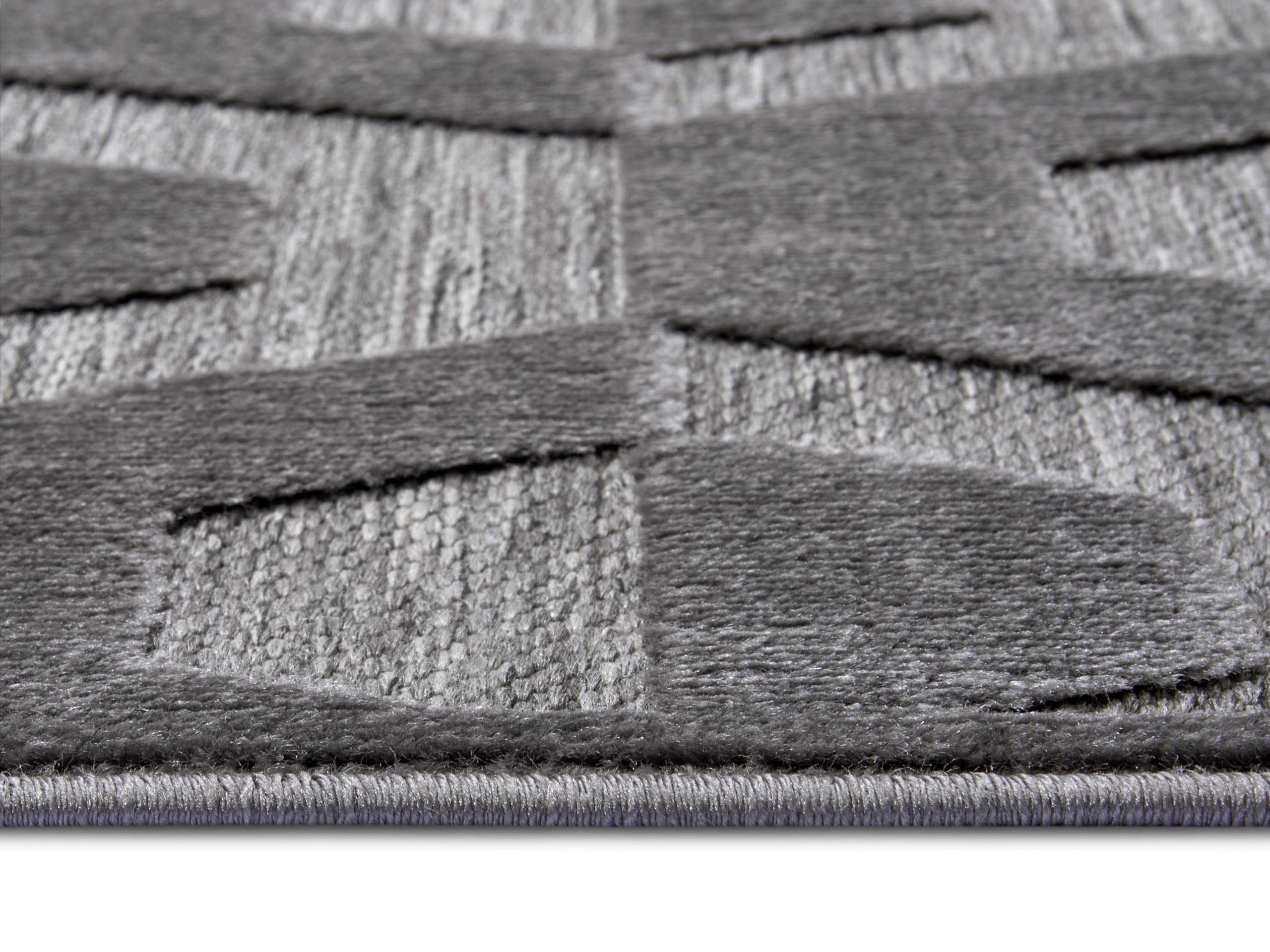 Hanse Home Hexa Design Tapis de Salon - Tissage Plat Moderne - Motif géométrique à Losanges - Style scandinave - pour Salle à Manger, Chambre d'enfant, Couloir - Gris Noir, 133 x 190 cm