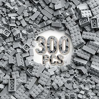300 Piece Building Bricks Bulk, 6 Size Classic Mixed Building Block Set, Compatible with Lego and Major Brands, Suitable f...