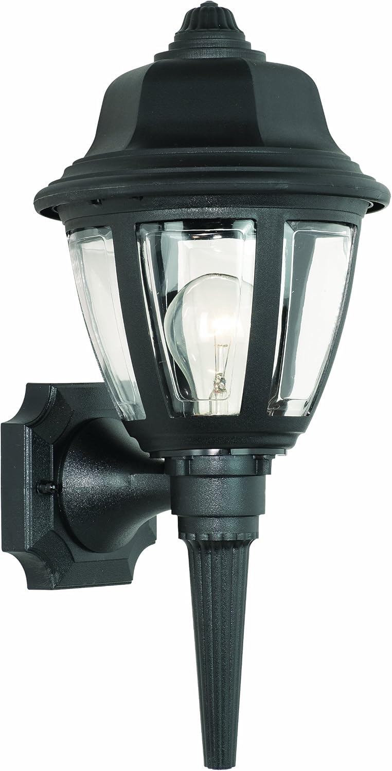 Thomas Lighting SL94427 Outdoor Essentials Outdoor Wall Lantern, Black, 8.5" L x 8" W x 17.5" H