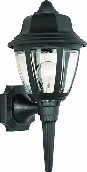 Thomas Lighting SL94427 Outdoor Essentials Outdoor Wall Lantern, Black, 8.5" L x 8" W x 17.5" H