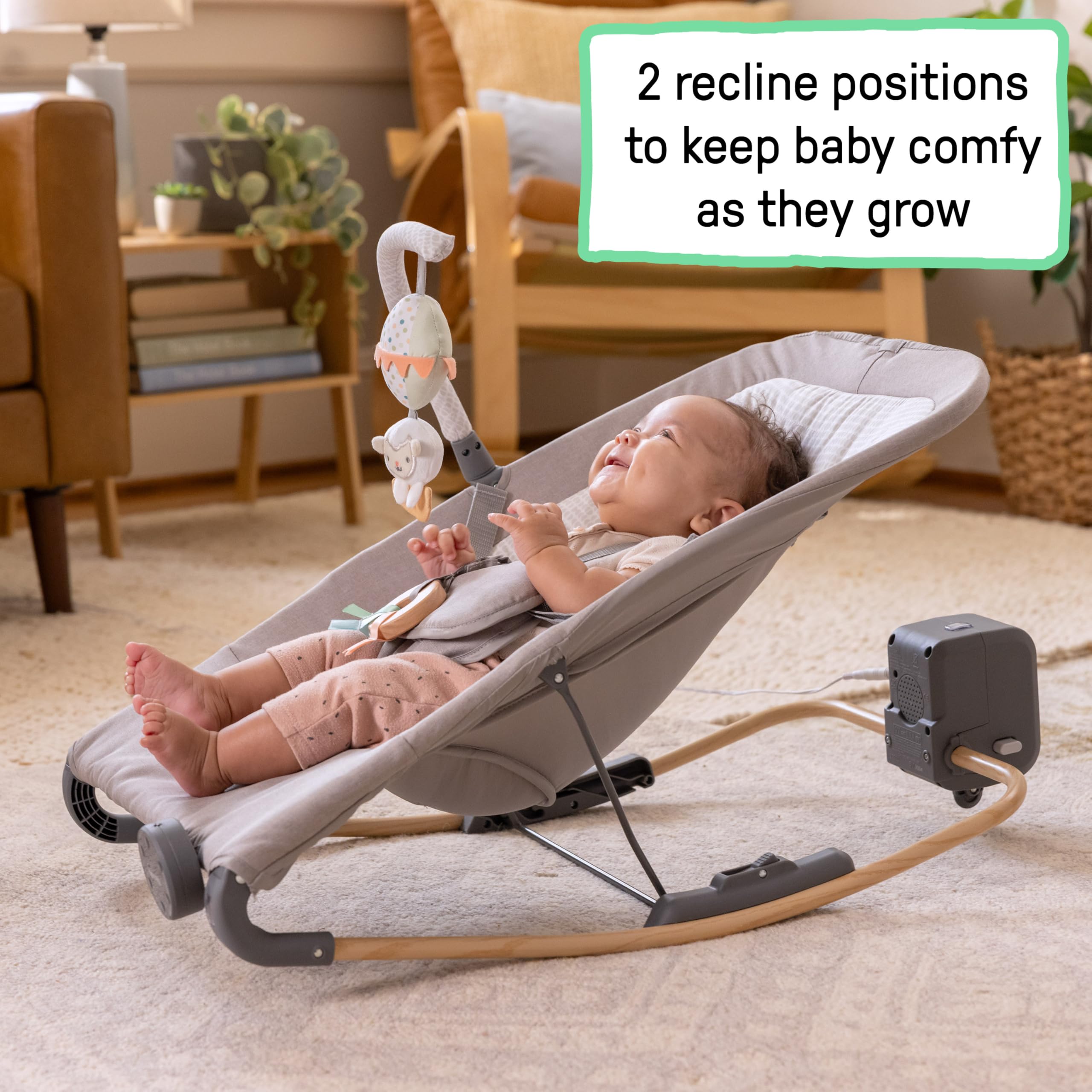Ingenuity, Asiento Automático Keep InMotion para Mecer al Bebé, Incluye Mando a Distancia, Materiales de Primera Calidad, para Edades de 0 a 6 Meses, Cielos con Alma