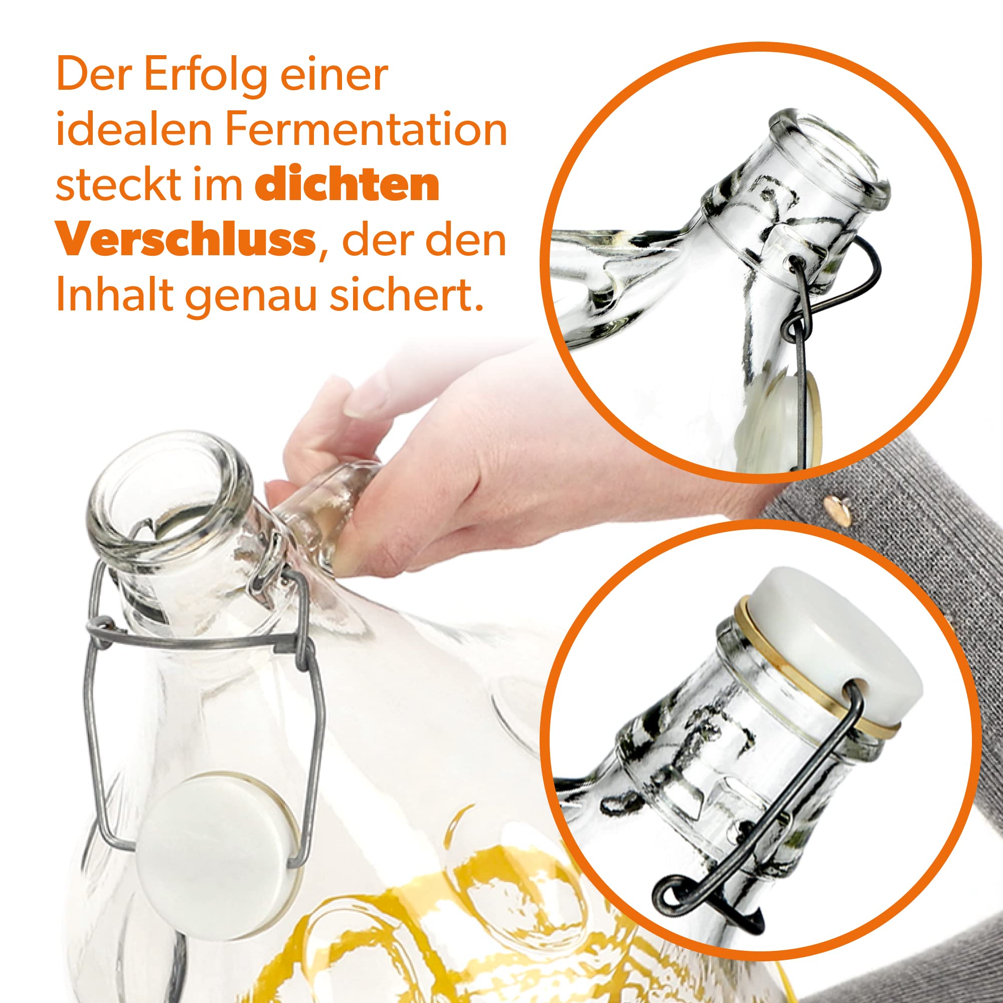 KADAX Lot de 6 bonbonnes en Verre 5L – Ballons de Fermentation pour vin, bière & cidre
