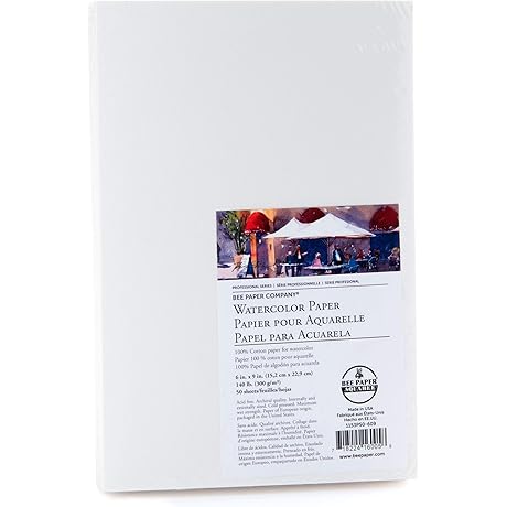 Bee Paper Watercolor Paper, 6" x 9", 140lb, 50 Sheets - Cold Press