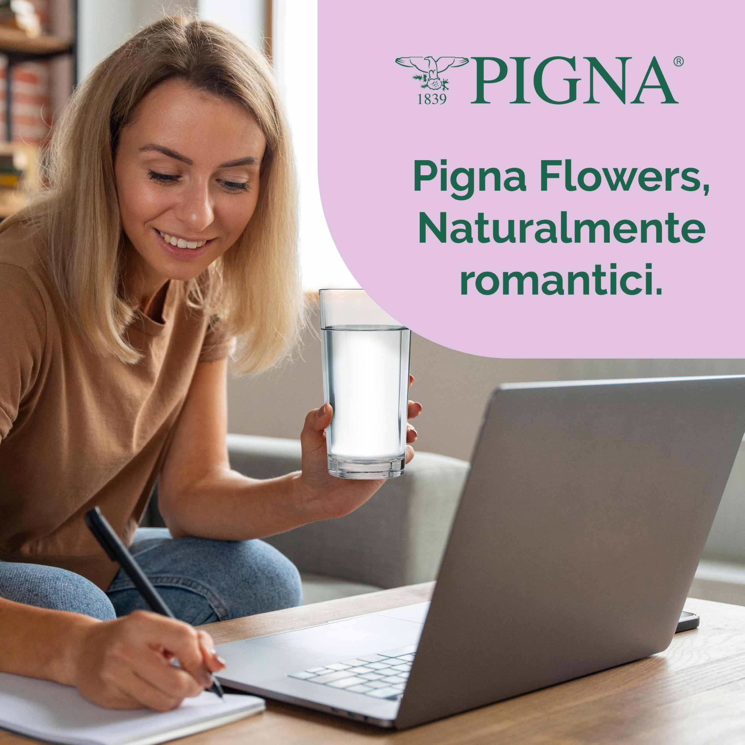 Pigna Maxi Quaderni Nature Flowers A4 21x29,7 cm 1R Righe 80 gr Carta Riciclata 10 szt