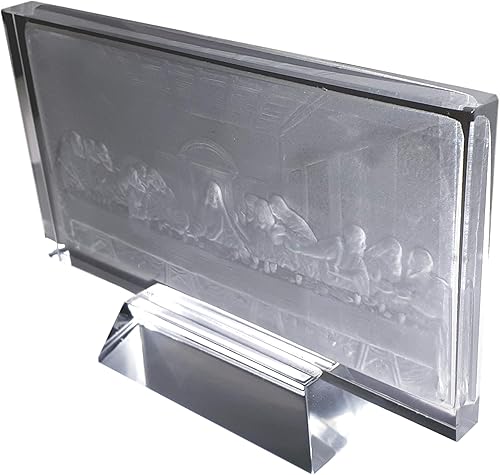 Miniatura 2 de La última cena, arte hecho a mano de escultura de placa de cristal de cristal, estatuilla de estatuilla, regalo de cristal creativo, esculpido