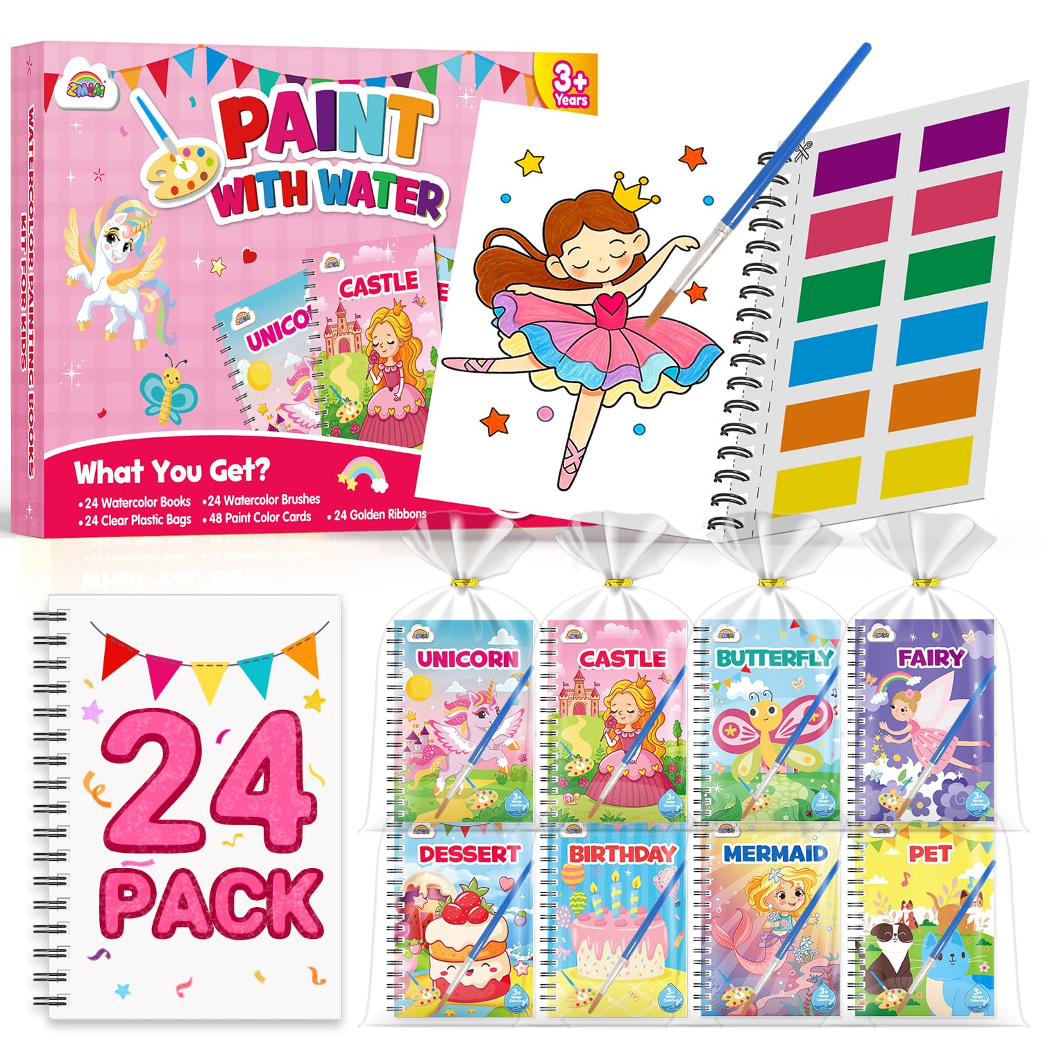 ZMLM 24 Pack Coloring Books - Birthday Party Favors for Kids 4-8 Craft Gift