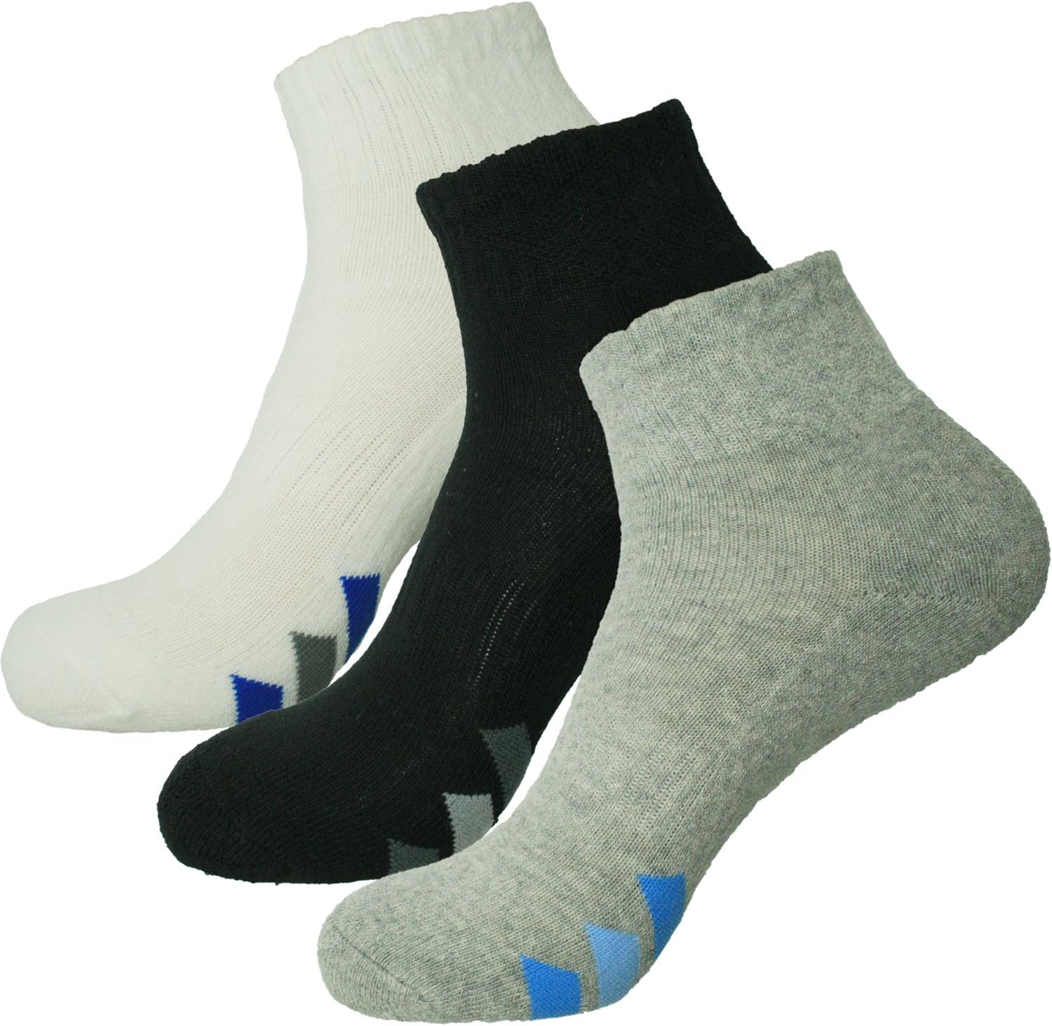 HASHI Men's Performance Athletic Sport Compression Running Socks Medium (Men Shoes 6.5-8.5UK) White/Black/Gray