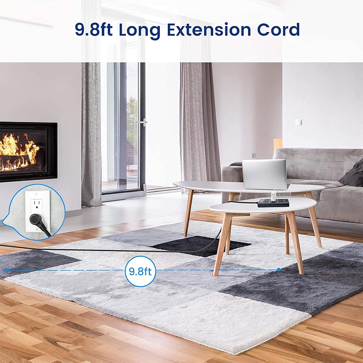 Best Review 10 Ft Flat Plug Power Strip Surge Protector with USB, JACKYLED 1875W/15A Outlet Strip with 6 AC Wide Spaced Outlets 4 USB Ports, 14AWG Heavy Duty Extension Cord for Home Office Hotel Dorm, Blue Black One-Day Sale: Up to 60% Off 10 Ft Flat Plug Power Strip Surge Protector with USB, JACKYLED 1875W/15A Outlet Strip with 6 AC Wide Spaced Outlets 4 USB Ports, 14AWG Heavy Duty Extension Cord for Home Office Hotel Dorm, Blue Black