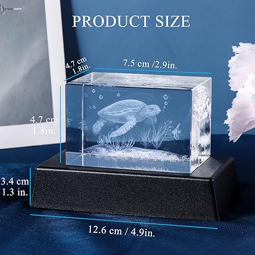 Miniatura 3 de Qianwei Regalos de decoración de tortugas marinas con cristales 3D para mujeres, figuras de tortuga, regalos para amantes de las tortugas, estatua