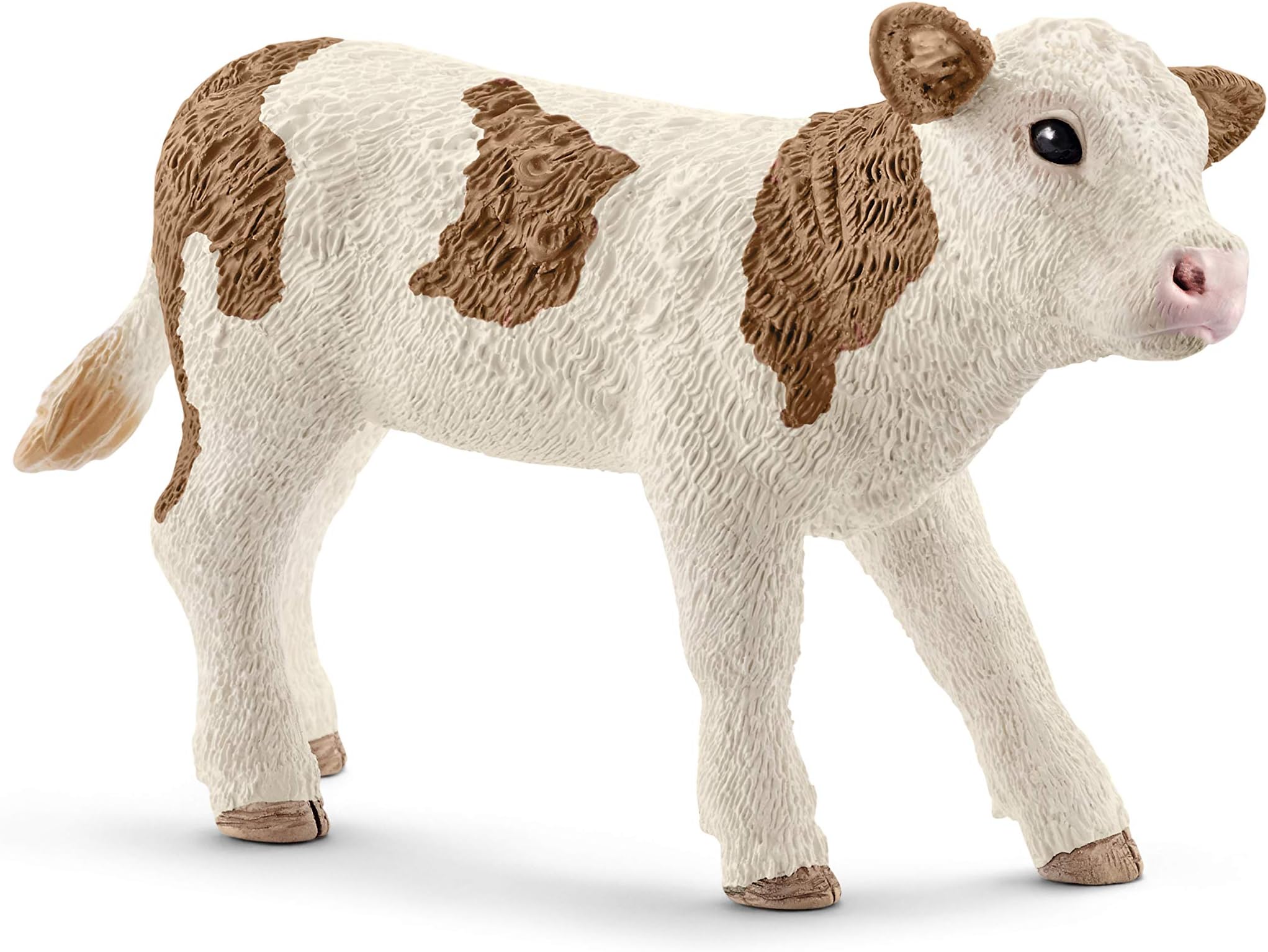 Simmental Calf Toy Figure White/Brown 13802