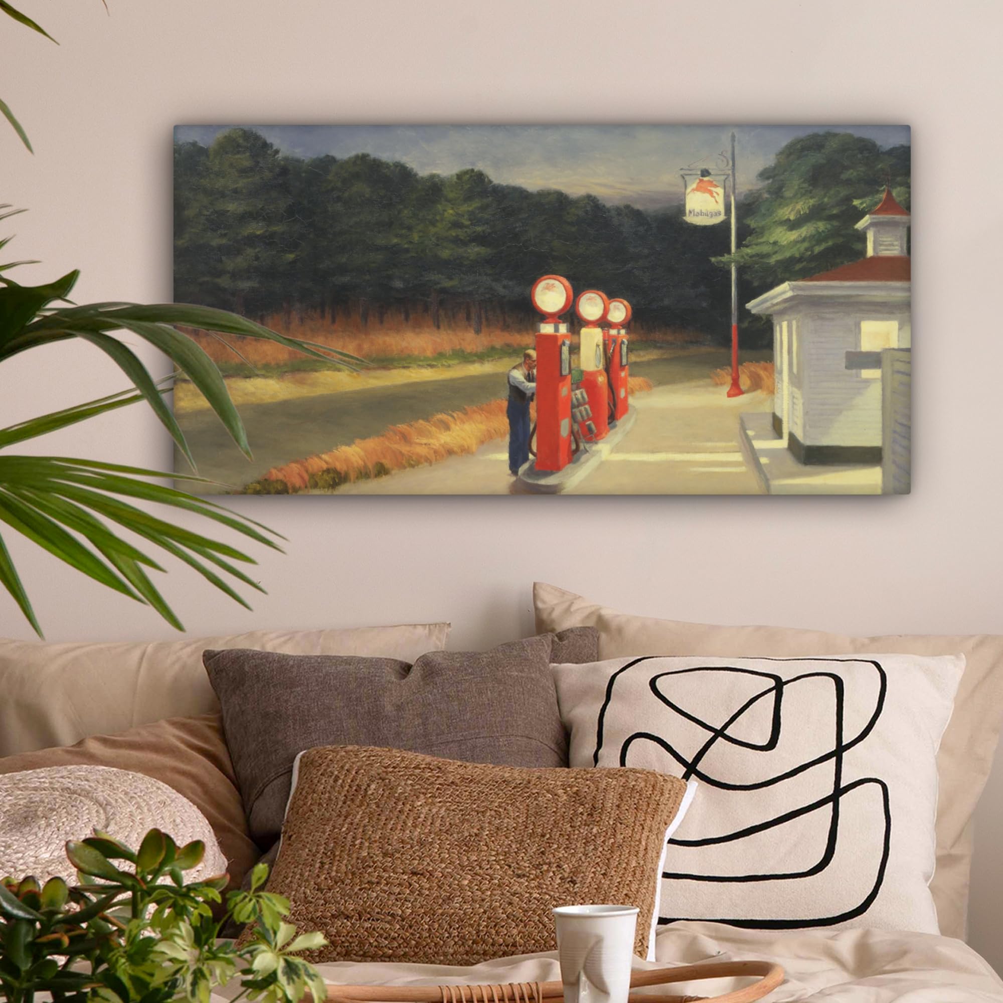 MuchoWow© Leinwand Bilder, Einzigartige Wanddeko mit Rahmen, Benzin